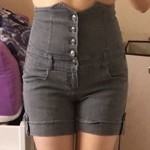 High waisted jeans shorts
